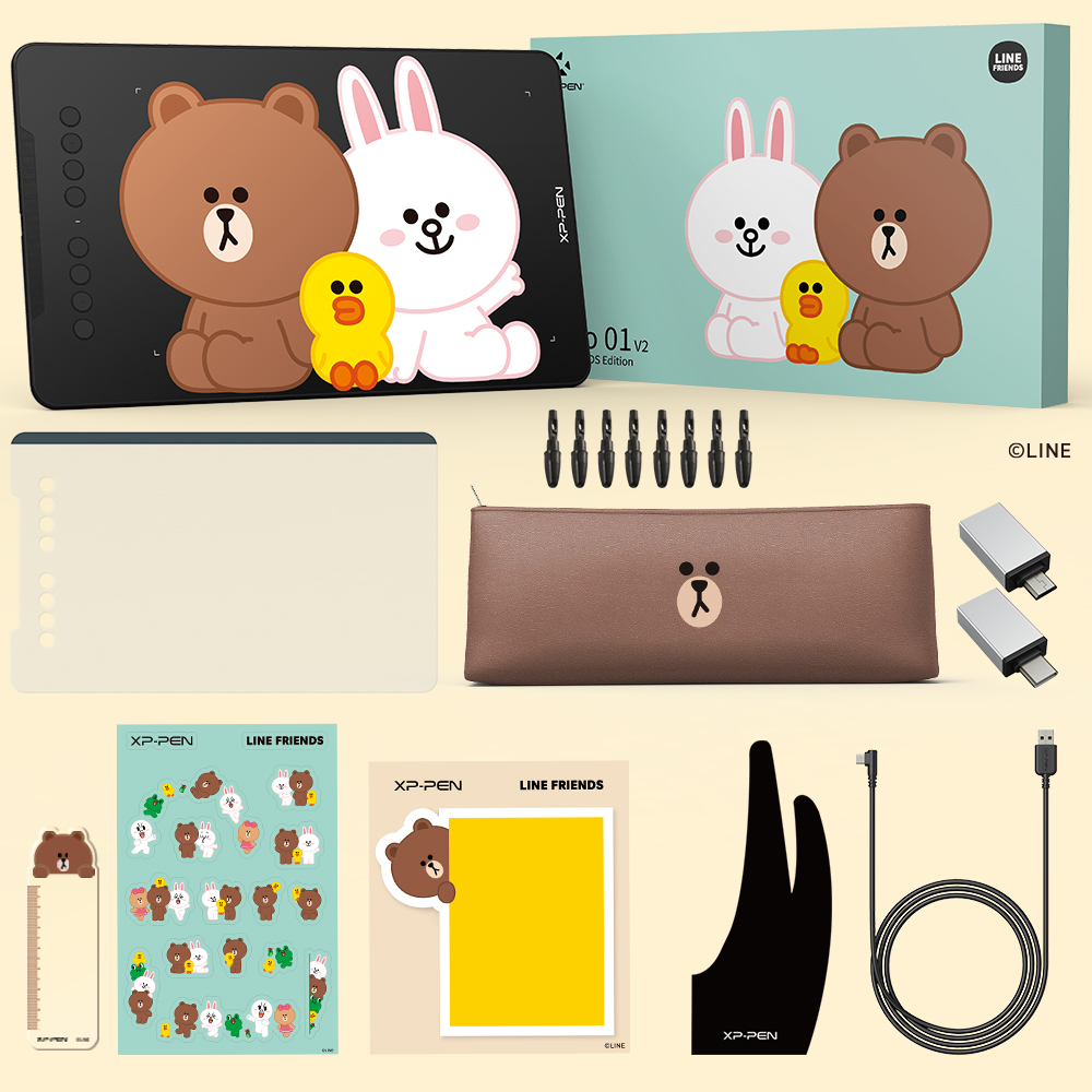 Deco 01 V2 LINE FRIENDS Edition drawing Tablet XPPen Europe Official